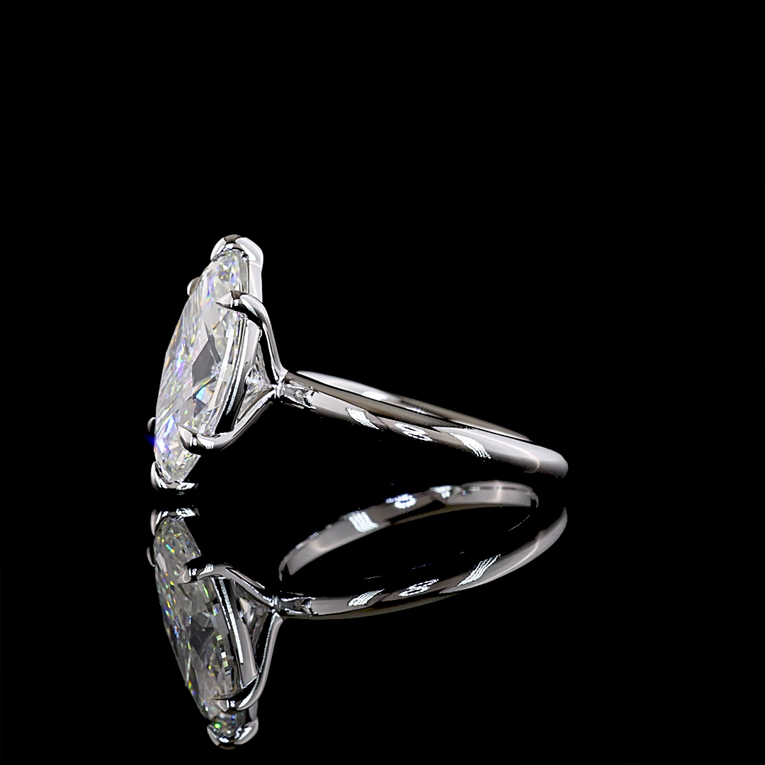 4.14 CT Marquise Lab Grown Diamond Solitaire Ring Sz. 6.5