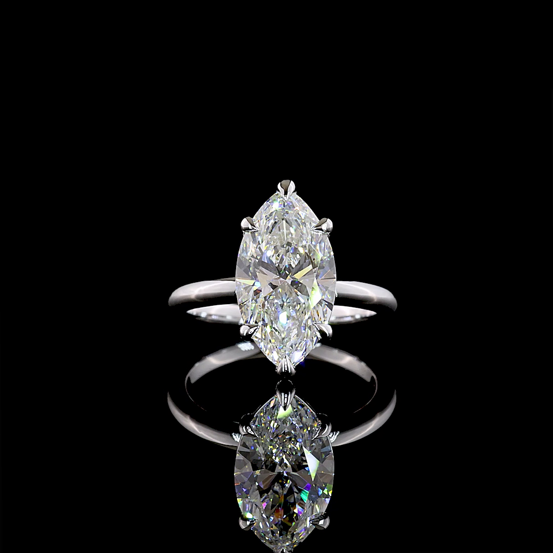 4.10 CT Marquise Lab Grown Diamond Solitaire Ring Sz. 6.5 (F Color and VVS2 Clarity)