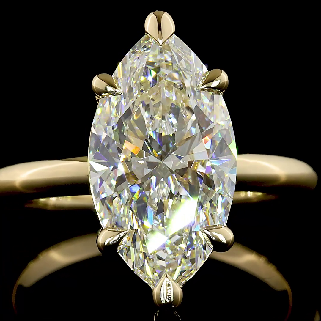 4.06 CT Marquise Lab Grown Diamond Solitaire Ring Sz. 6.5 (E Color and VVS1 Clarity)