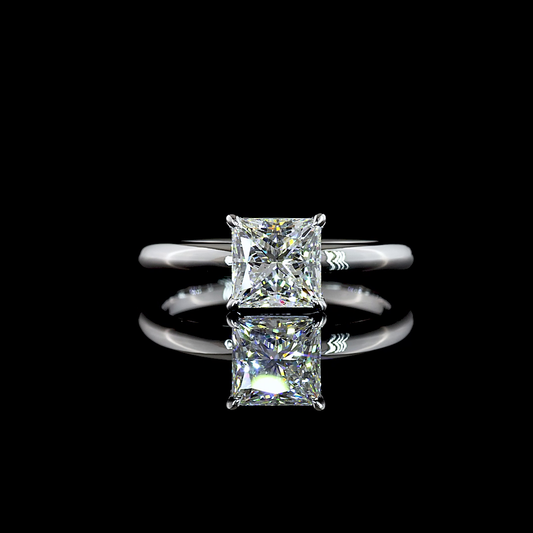 1.52 CT Princess Lab Grown Diamond Solitaire Ring Sz. 6.5 (E Color and VVS1 Clarity)