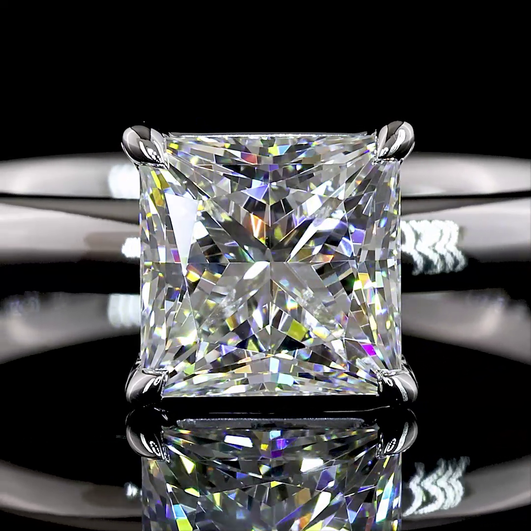 1.52 CT Princess Lab Grown Diamond Solitaire Ring Sz. 6.5 (E Color and VVS1 Clarity)