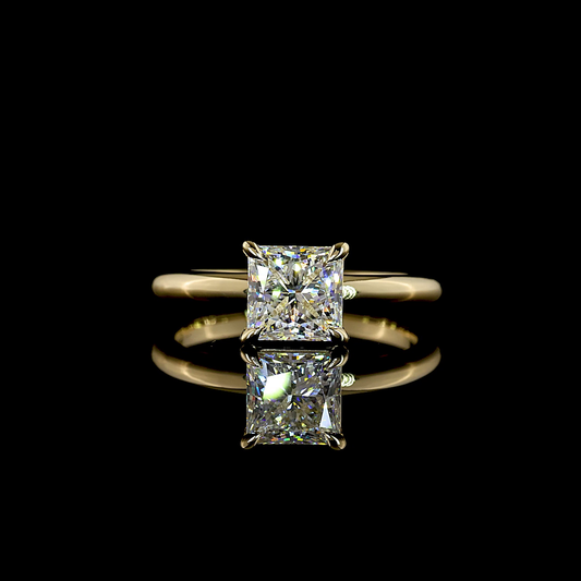 1.56 CT Princess Lab Grown Diamond Solitaire Ring Sz. 6.5 (E Color and VVS1 Clarity)