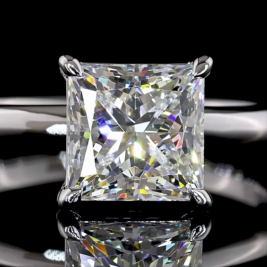 2.11 CT Princess Lab Grown Diamond Solitaire Ring Sz. 6.5 (E Color and VVS2 Clarity)