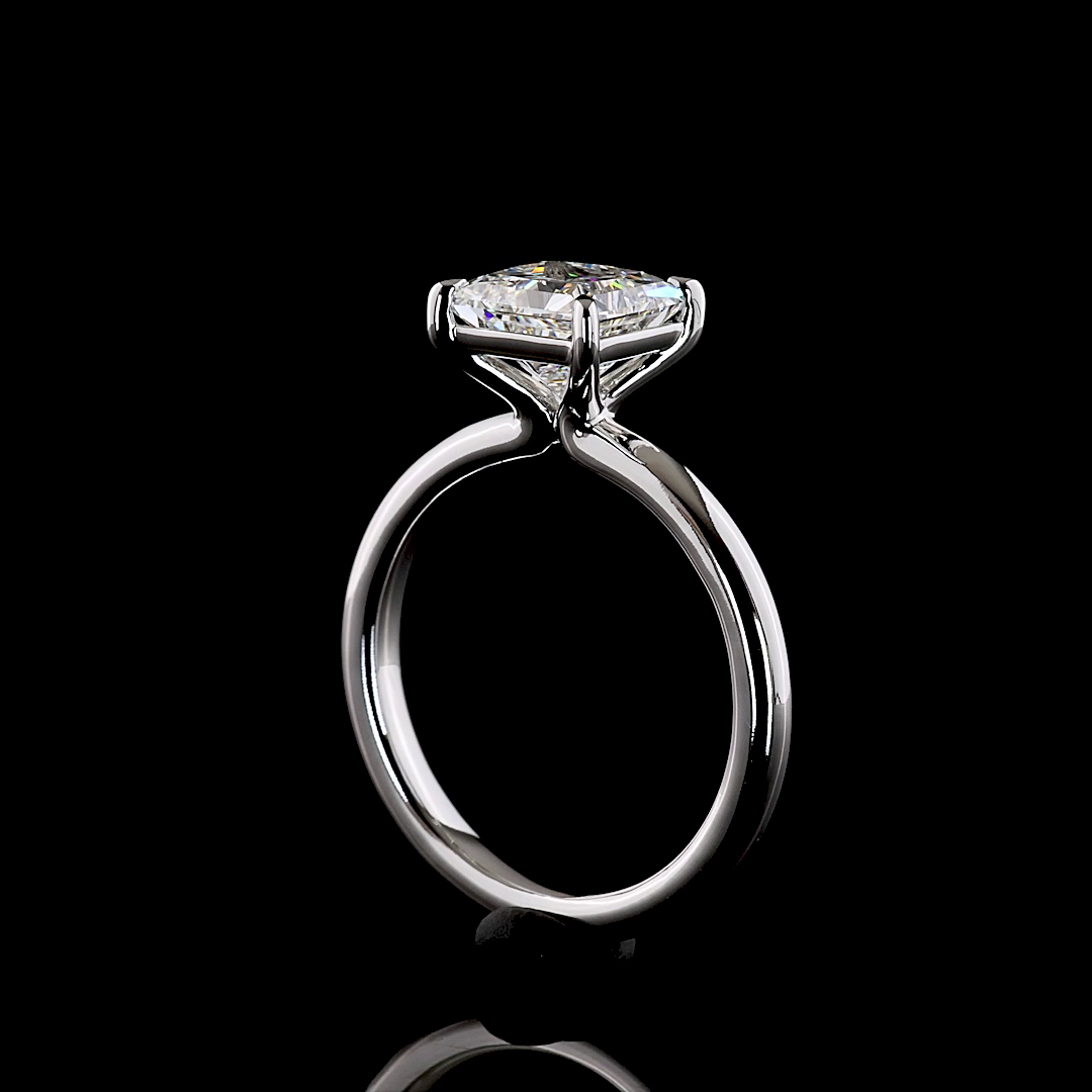 2.04 CT Princess Lab Grown Diamond Solitaire Ring Sz. 6.5 (E Color and VS1 Clarity)