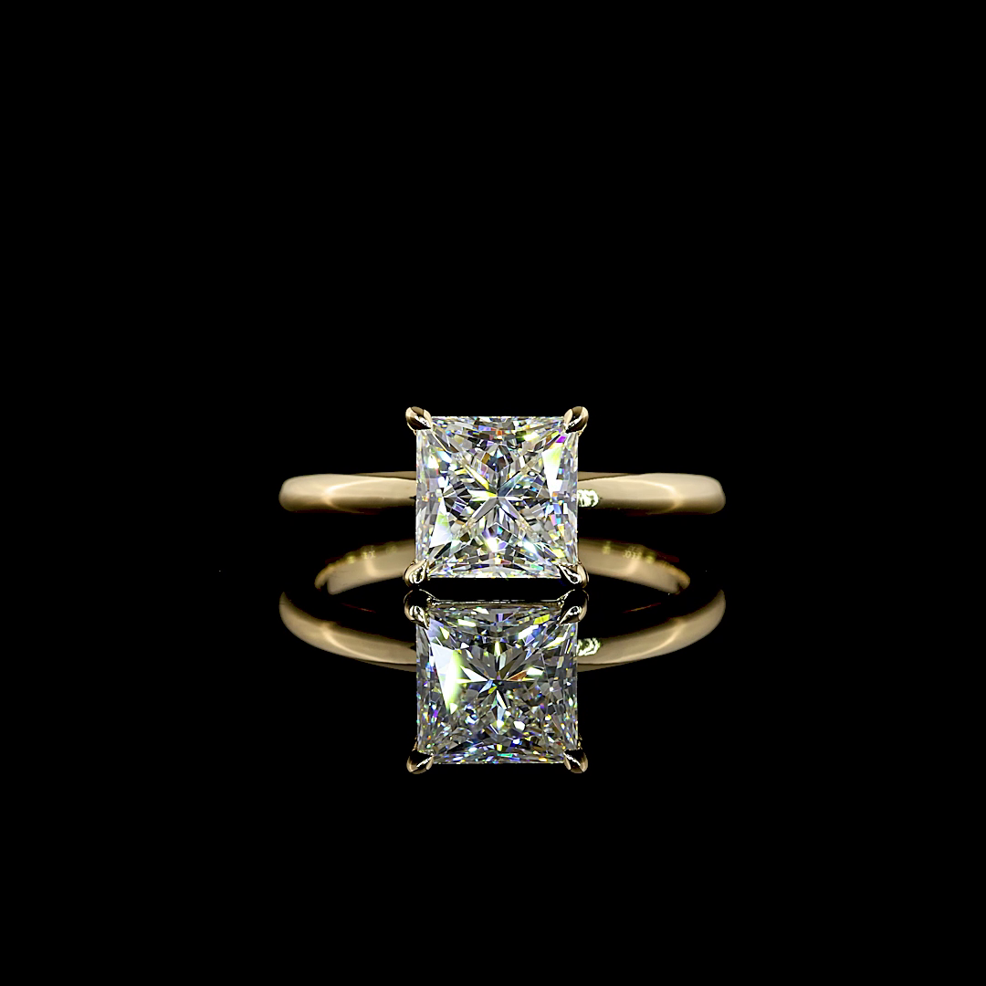 2.06 CT Princess Lab Grown Diamond Solitaire Ring Sz. 6.5 (E Color and VVS2 Clarity)