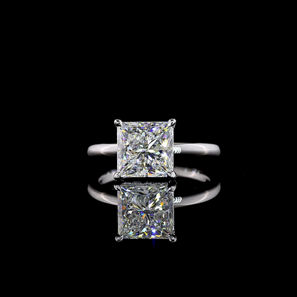 3.08 CT Princess Lab Grown Diamond Solitaire Ring Sz. 6.5 (E Color and VVS2 Clarity)
