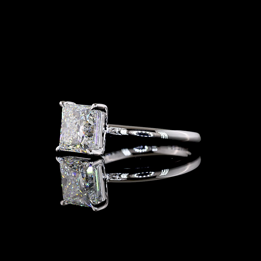 3.08 CT Princess Lab Grown Diamond Solitaire Ring Sz. 6.5 (E Color and VVS2 Clarity)