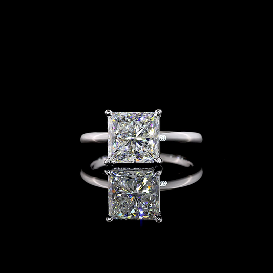 3.11 CT Princess Lab Grown Diamond Solitaire Ring Sz. 6.5
