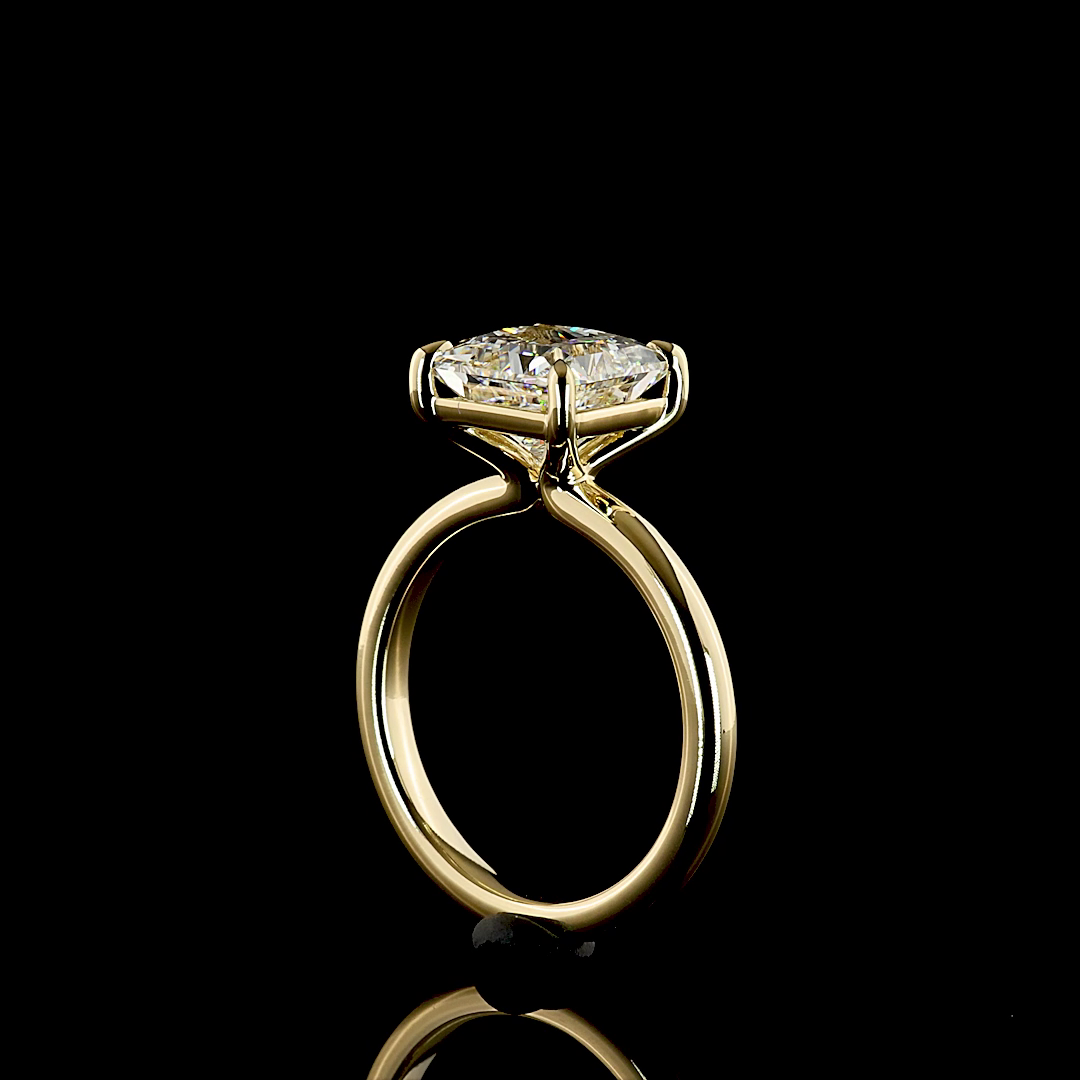 3.18 CT Princess Lab Grown Diamond Solitaire Ring Sz. 6.5 (F Color and VVS2 Clarity)