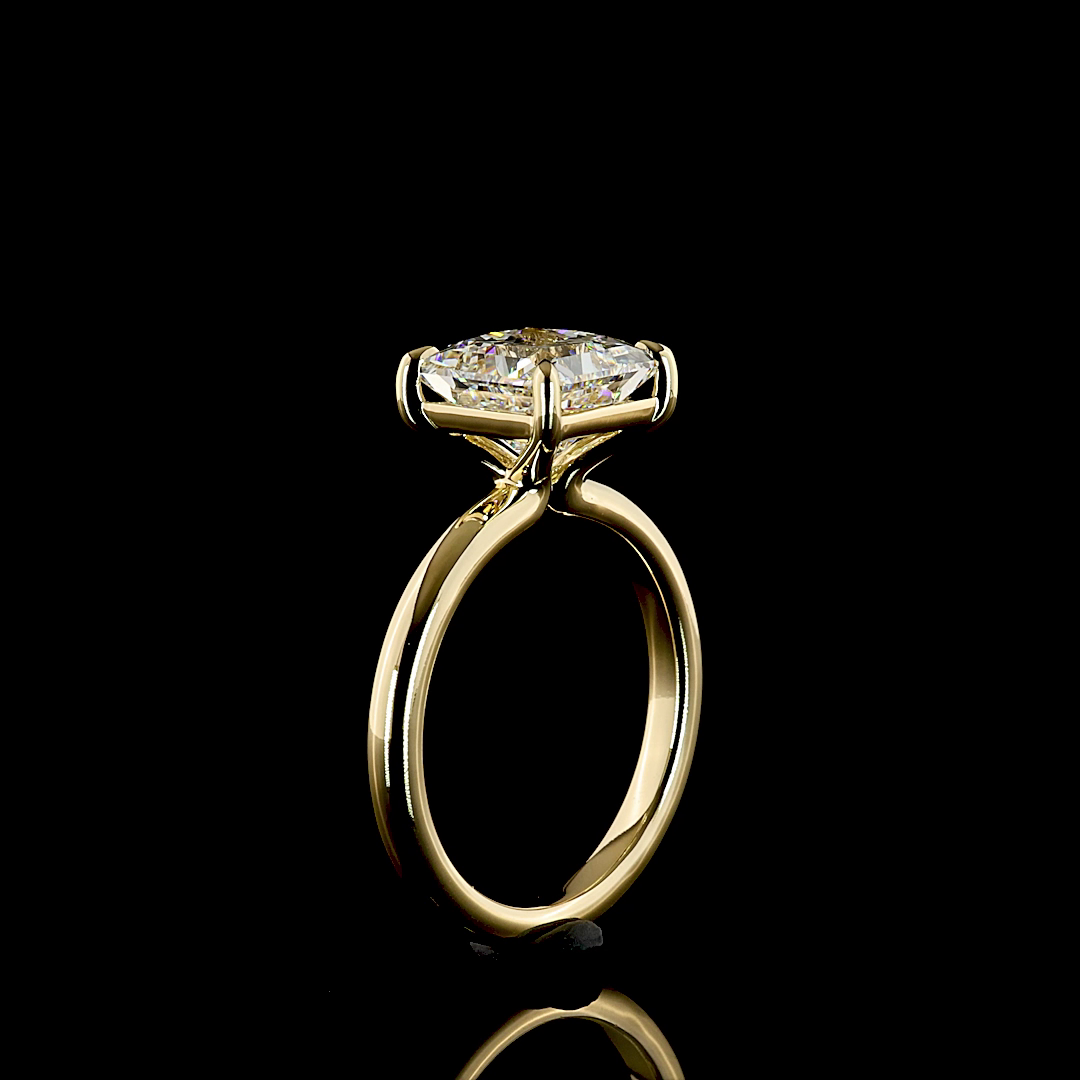 3.18 CT Princess Lab Grown Diamond Solitaire Ring Sz. 6.5 (F Color and VVS2 Clarity)