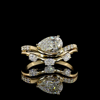 1.31 CTTW Pear Lab Grown Diamond Special Ring Sz. 6.5 (F Color and VS1 Clarity)