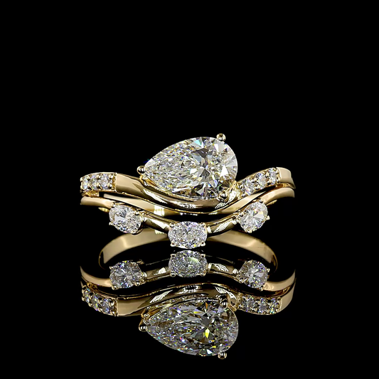 1.31 CTTW Pear Lab Grown Diamond Special Ring Sz. 6.5 (F Color and VS1 Clarity)