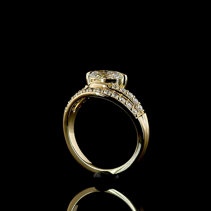1.44 CTTW Oval Lab Grown Diamond Solitaire Diamond Shank Ring Sz. 6.5 (E Color and VS1 Clarity)