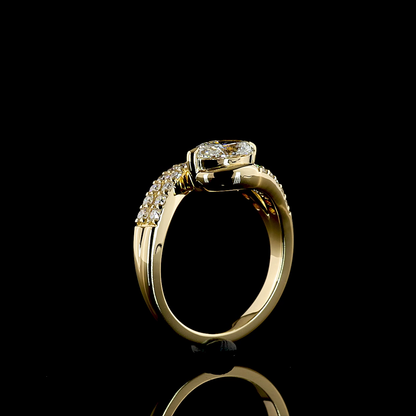 1.44 CTTW Oval Lab Grown Diamond Solitaire Diamond Shank Ring Sz. 6.5 (E Color and VS1 Clarity)