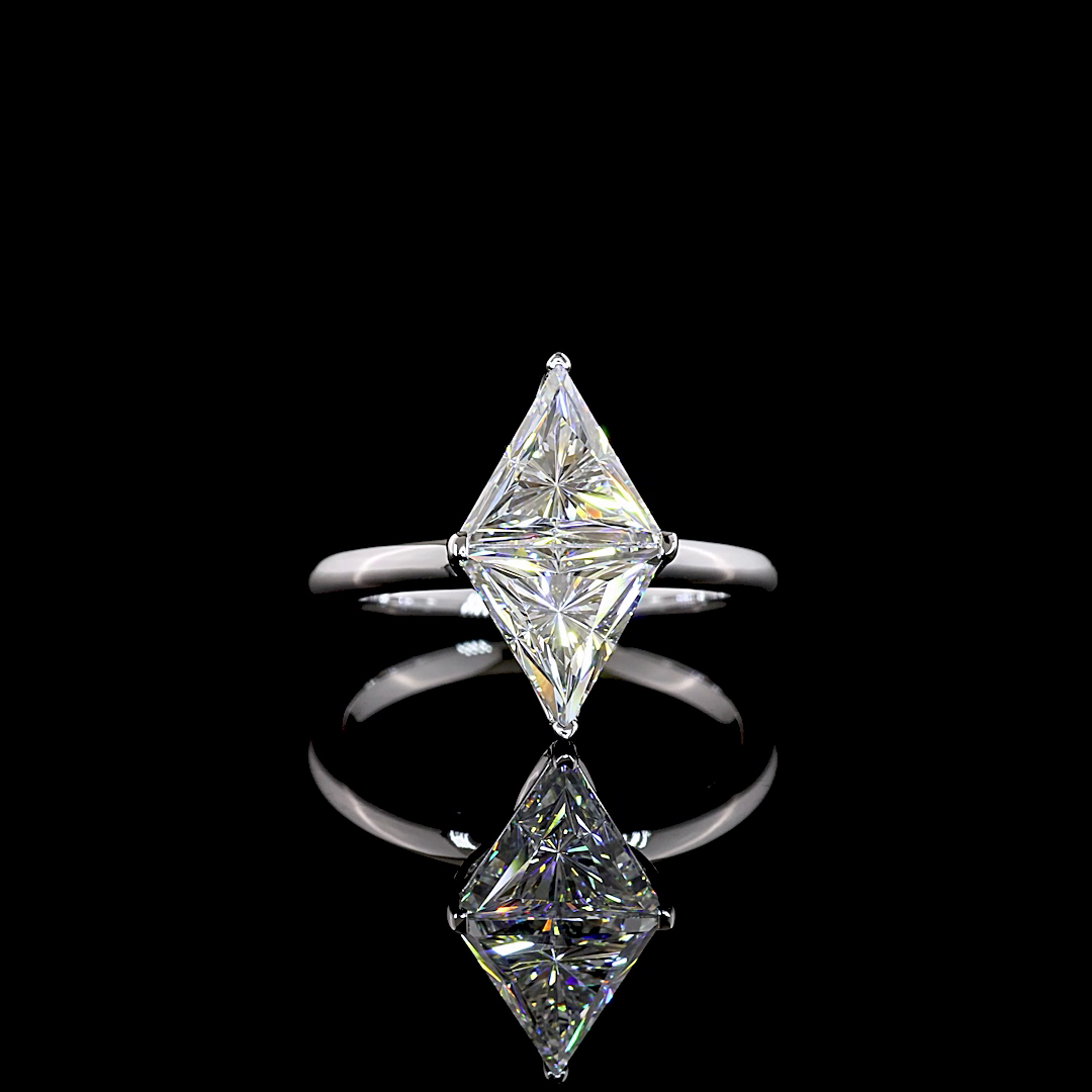 2.51 CTTW Triangle Lab Grown Diamond Toi et Moi Ring Sz. 6 (F Color and VS1 Clarity)
