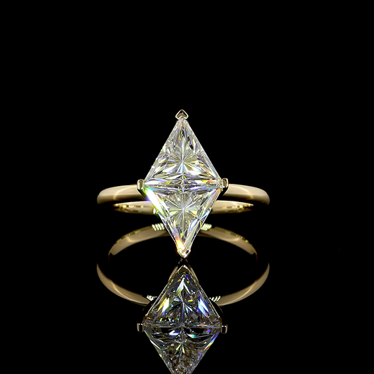3.07 CTTW Triangle Lab Grown Diamond Toi et Moi Ring Sz. 7 (F Color and VS1 Clarity)