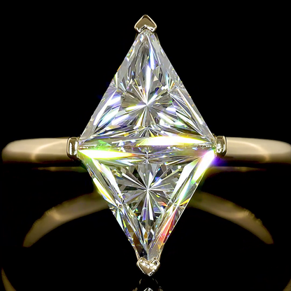 3.07 CTTW Triangle Lab Grown Diamond Toi et Moi Ring Sz. 7 (F Color and VS1 Clarity)