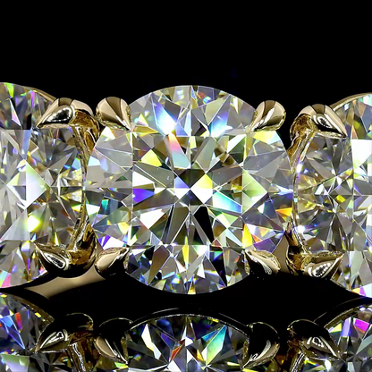 6.13 CTTW Round Lab Grown Diamond 3 Stones Ring Sz. 5.5 (F Color and VS1 Clarity)