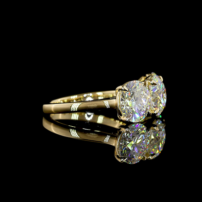6.13 CTTW Round Lab Grown Diamond 3 Stones Ring Sz. 5.5 (F Color and VS1 Clarity)