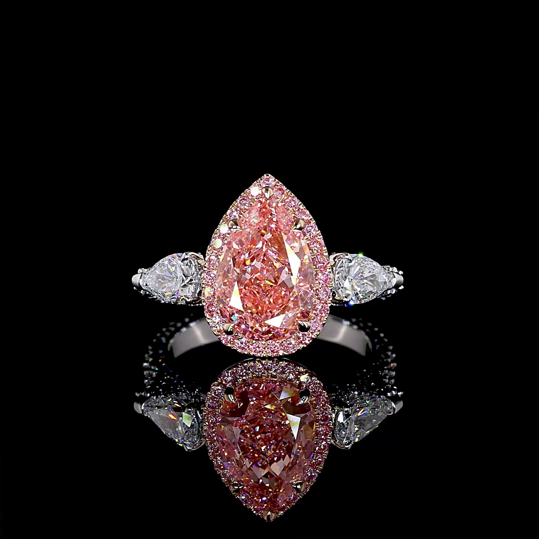 5.09 CTTW Pear Lab Grown Diamond Special Ring Sz. 6.25 (FV.P Color and VVS2 Clarity)