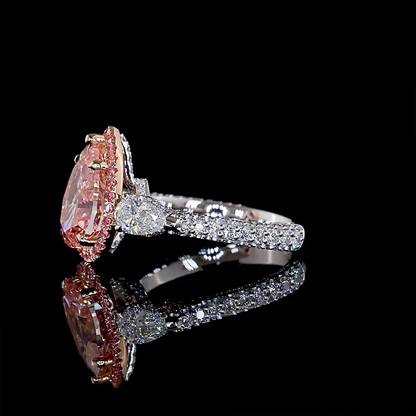 5.09 CTTW Pear Lab Grown Diamond Special Ring Sz. 6.25 (FV.P Color and VVS2 Clarity)