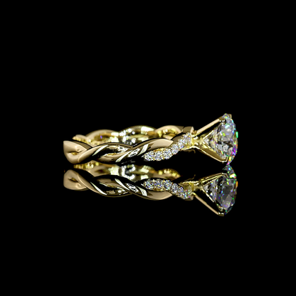1.63 CTTW Round Lab Grown Diamond Solitaire Diamond Shank Ring Sz. 5.5 (D Color and VS1 Clarity)