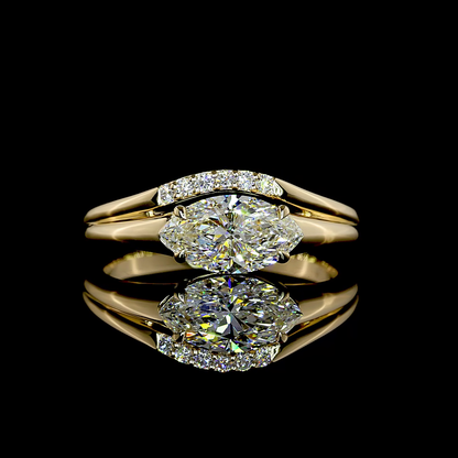 1.11 CTTW Marquise Lab Grown Diamond 7 Stones Ring Sz. 6.5 (E Color and VVS2 Clarity)