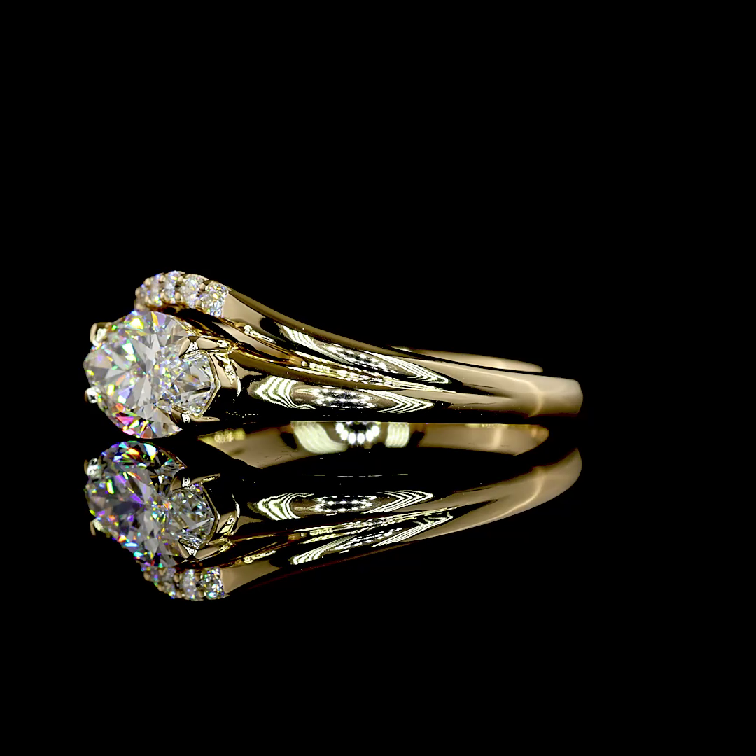 1.11 CTTW Marquise Lab Grown Diamond 7 Stones Ring Sz. 6.5 (E Color and VVS2 Clarity)
