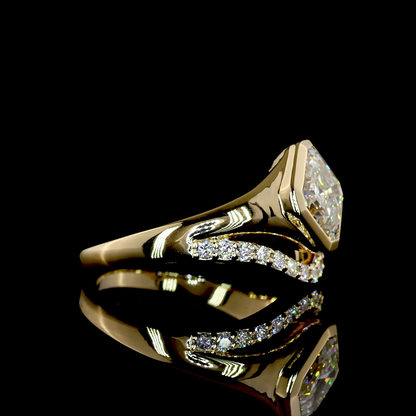 2.48 CTTW Asscher Lab Grown Diamond Solitaire Diamond Shank Ring Sz. 6.5 (F Color and VS1 Clarity)