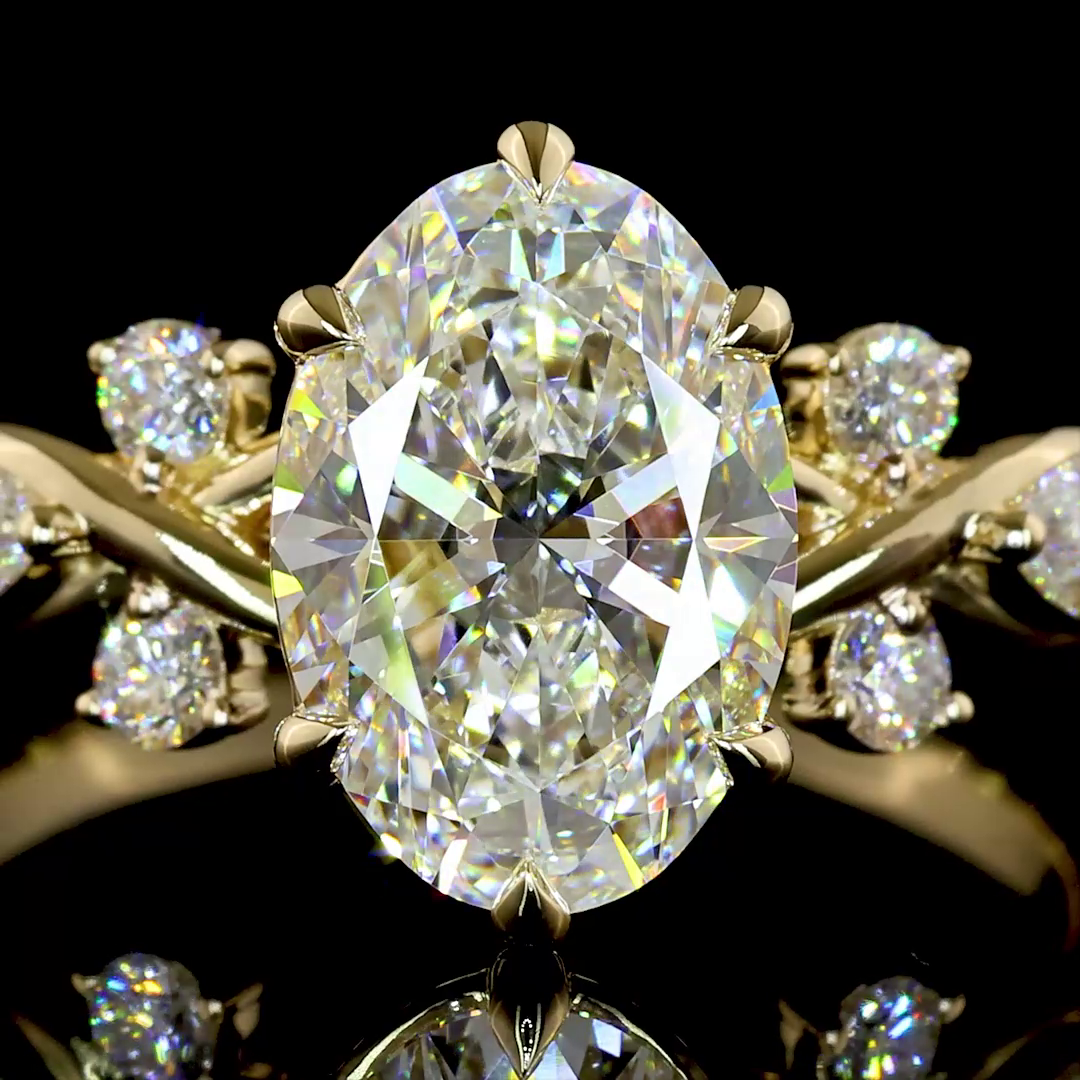 2.42 CTTW Oval Lab Grown Diamond Special Ring Sz. 5.75 (D Color and VVS2 Clarity)