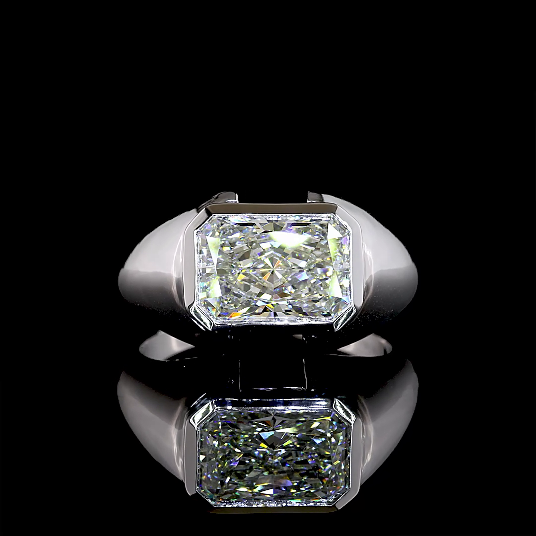 3.60 CT Radiant Lab Grown Diamond Solitaire Ring Sz. 8 (F Color and VVS2 Clarity)