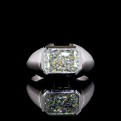 3.60 CT Radiant Lab Grown Diamond Solitaire Ring Sz. 8 (F Color and VVS2 Clarity)