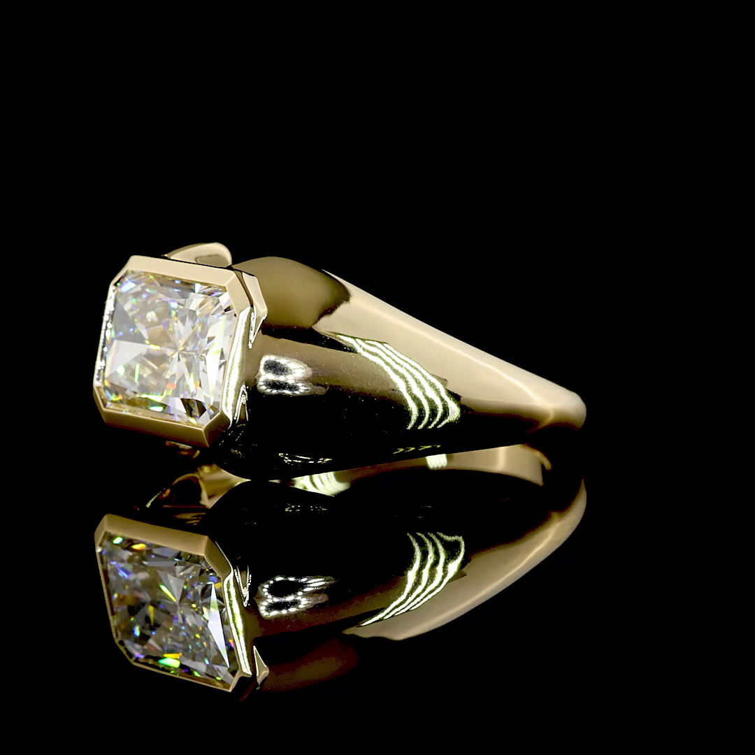 3.57 CT Radiant Lab Grown Diamond Solitaire Ring Sz. 8 (E Color and VVS2 Clarity)