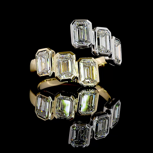 3.13 CTTW Emerald Lab Grown Diamond Special Ring Sz. 5.75 (E Color and VS1 Clarity)
