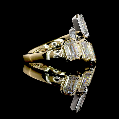 3.13 CTTW Emerald Lab Grown Diamond Special Ring Sz. 5.75 (E Color and VS1 Clarity)