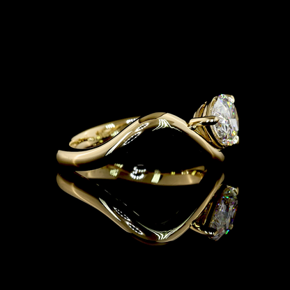 0.76 CT Pear Lab Grown Diamond Solitaire Ring Sz. 2.25 (E Color and VS1 Clarity)