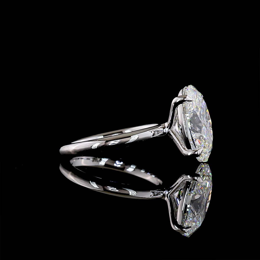 5.23 CT Oval Lab Grown Diamond Solitaire Ring Sz. 6.5 (F Color and VVS2 Clarity)