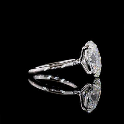 5.23 CT Oval Lab Grown Diamond Solitaire Ring Sz. 6.5 (F Color and VVS2 Clarity)