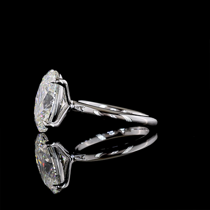 5.23 CT Oval Lab Grown Diamond Solitaire Ring Sz. 6.5 (F Color and VVS2 Clarity)