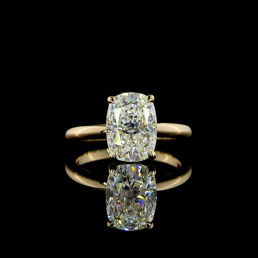 3.11 CT Cushion Brilliant Lab Grown Diamond Solitaire Ring Sz. 6.5 (F Color and VVS2 Clarity)
