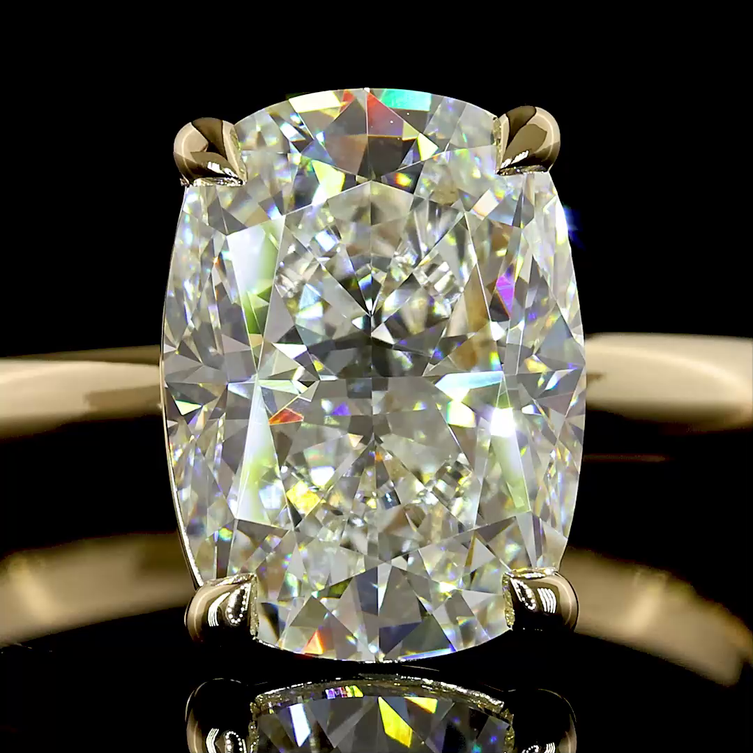 3.11 CT Cushion Brilliant Lab Grown Diamond Solitaire Ring Sz. 6.5 (F Color and VVS2 Clarity)