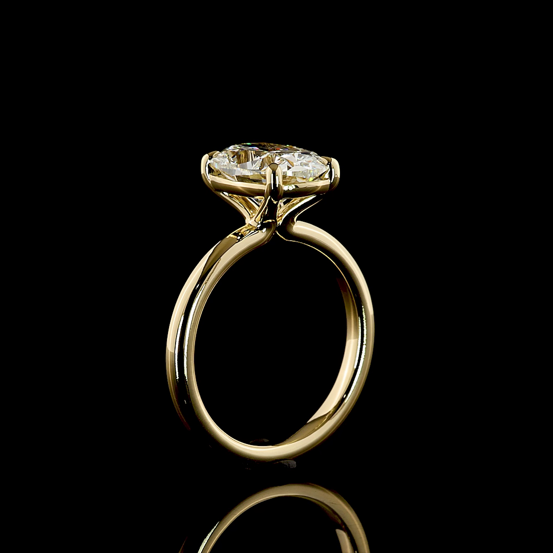 3.11 CT Cushion Brilliant Lab Grown Diamond Solitaire Ring Sz. 6.5 (F Color and VVS2 Clarity)