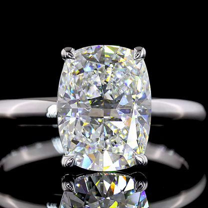 3.12 CT Cushion Brilliant Lab Grown Diamond Solitaire Ring Sz. 6.5 (F Color and VVS2 Clarity)