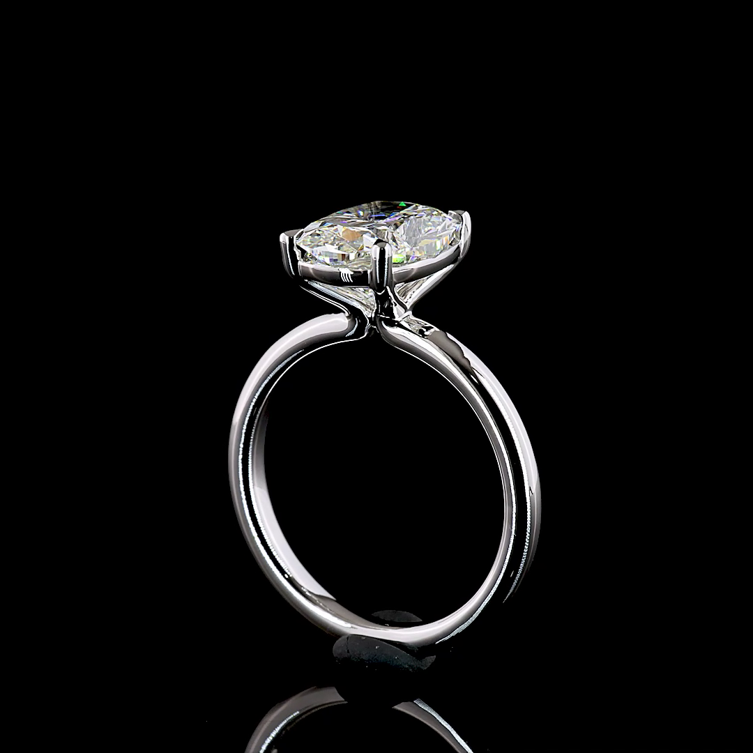 3.12 CT Cushion Brilliant Lab Grown Diamond Solitaire Ring Sz. 6.5 (F Color and VVS2 Clarity)