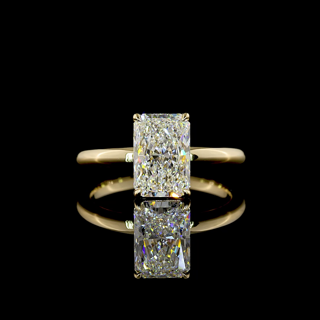 2.18 CT Radiant Lab Grown Diamond Solitaire Ring Sz. 6.5 (D Color and VS1 Clarity)