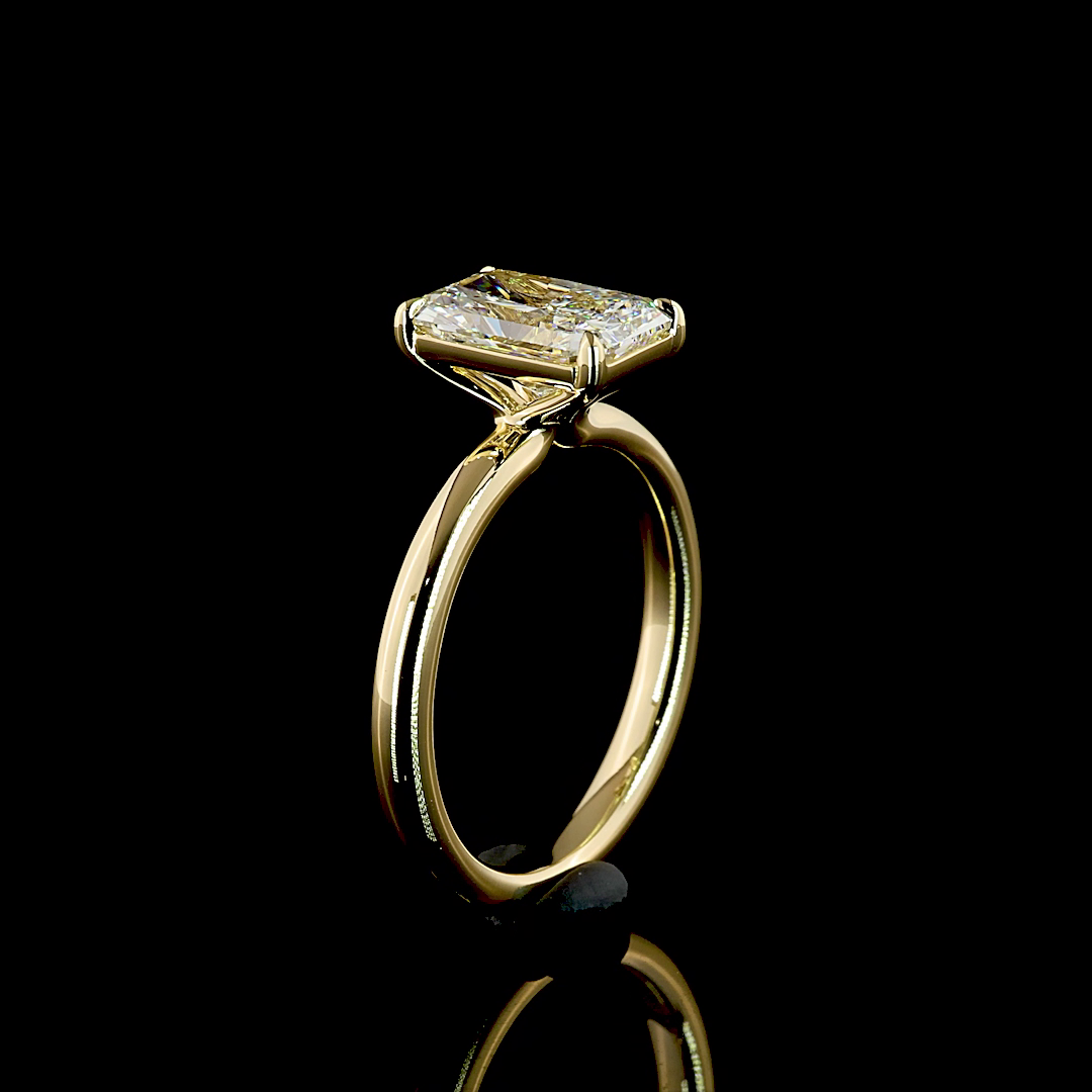2.18 CT Radiant Lab Grown Diamond Solitaire Ring Sz. 6.5 (D Color and VS1 Clarity)