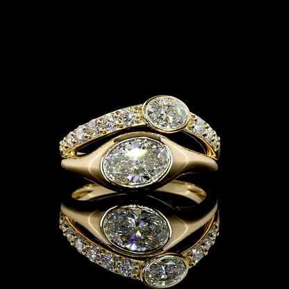 1.66 CTTW Oval Lab Grown Diamond Special Ring Sz. 6.5 (E Color and VS1 Clarity)