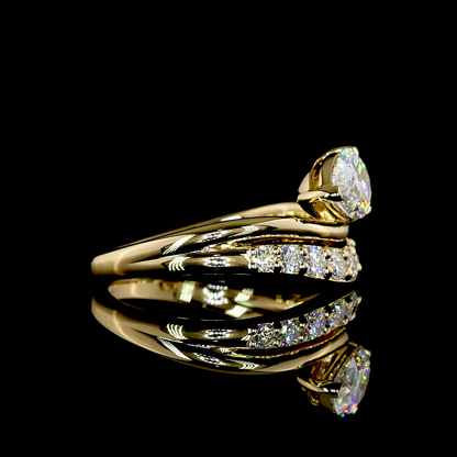 1.43 CTTW Pear Lab Grown Diamond Solitaire Diamond Shank Ring Sz. 6.5 (F Color and VS1 Clarity)