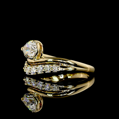1.43 CTTW Pear Lab Grown Diamond Solitaire Diamond Shank Ring Sz. 6.5 (F Color and VS1 Clarity)
