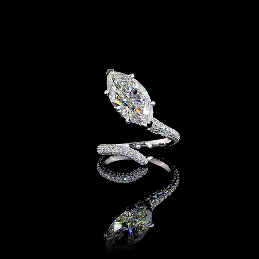 5.84 CTTW Marquise Lab Grown Diamond Solitaire Diamond Shank Ring Sz. 6.5 (F Color and VS1 Clarity)